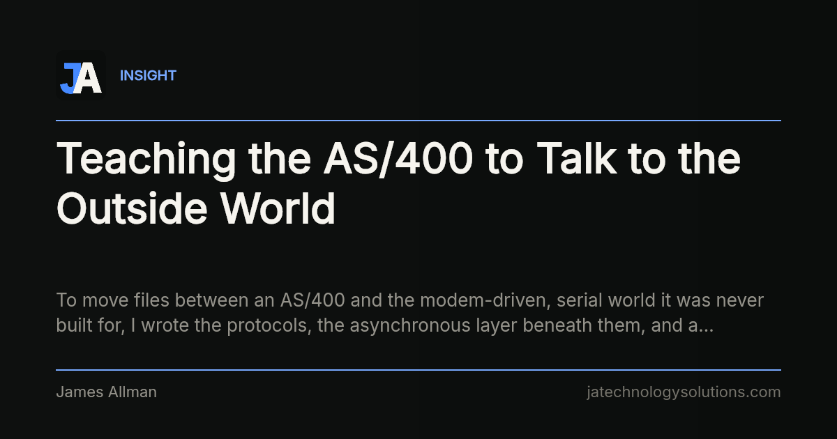 Teaching the AS/400 to Talk to the Outside World share card