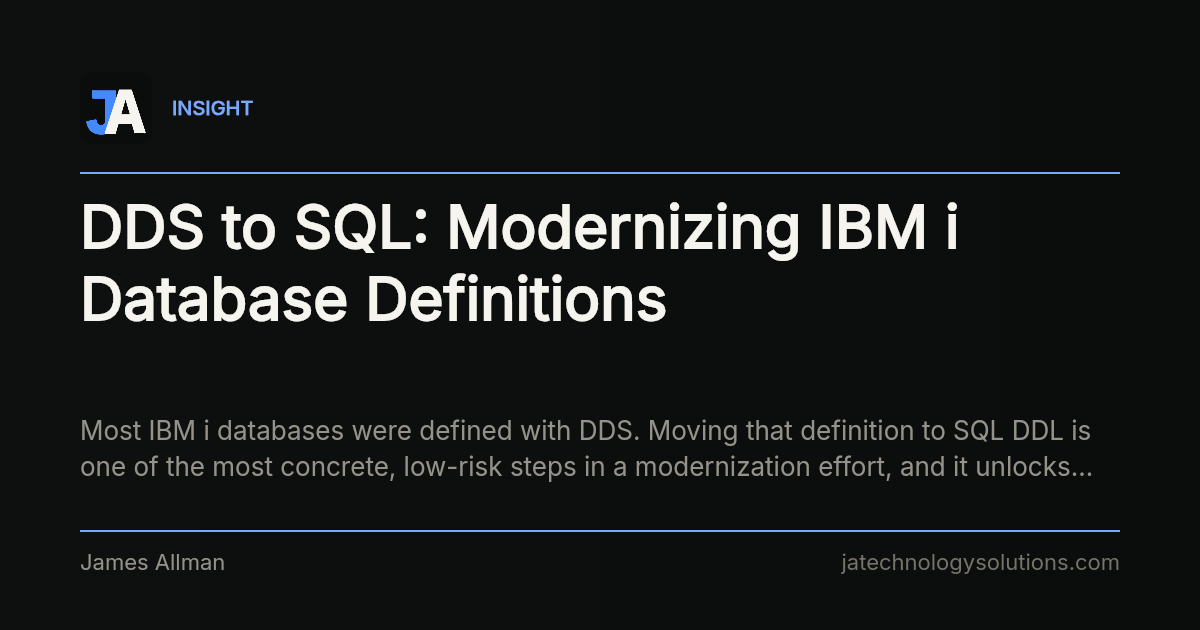 DDS to SQL: Modernizing IBM i Database Definitions share card