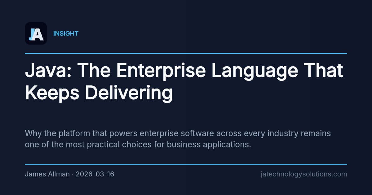Java: The Enterprise Language That Keeps Delivering share card