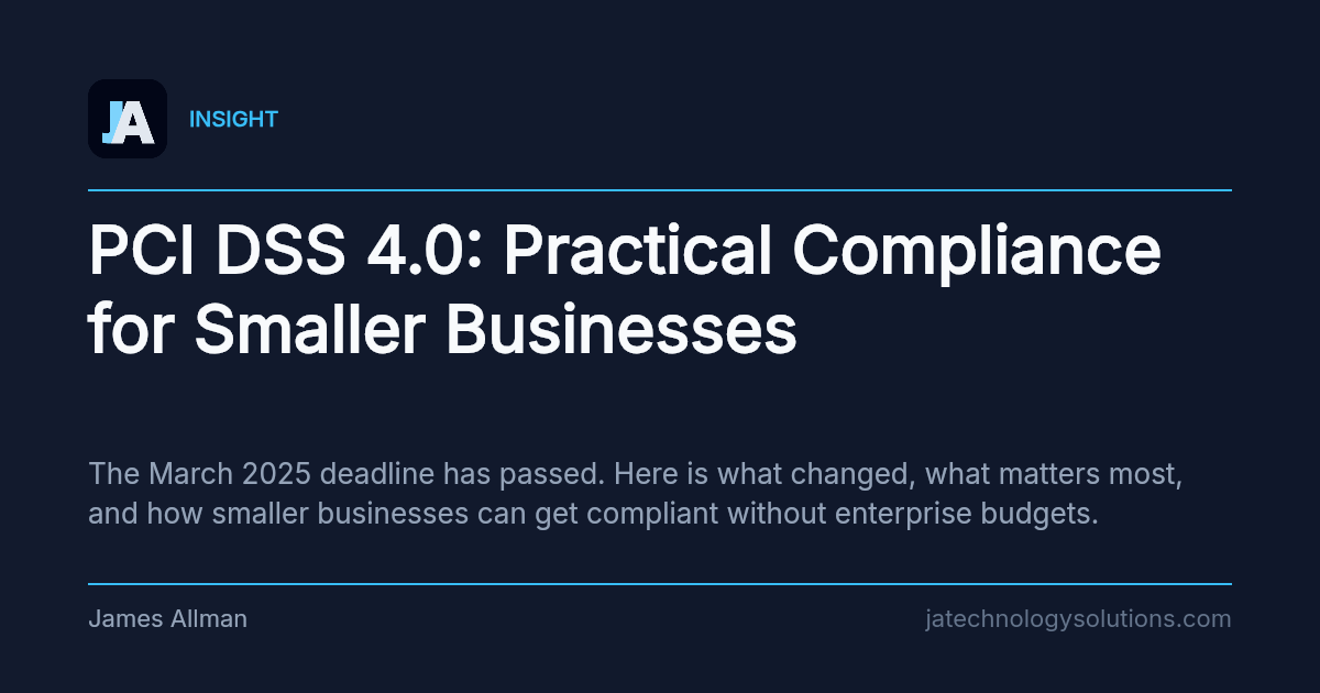 PCI DSS 4.0: Practical Compliance for Smaller Businesses share card