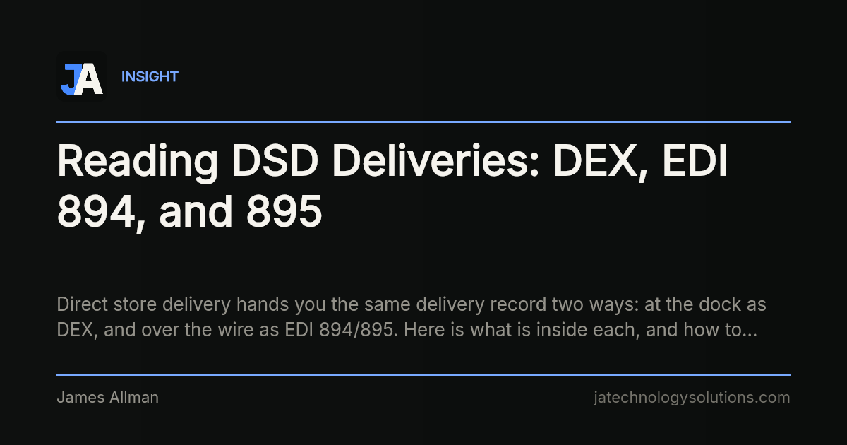 Reading DSD Deliveries: DEX, EDI 894, and 895 share card