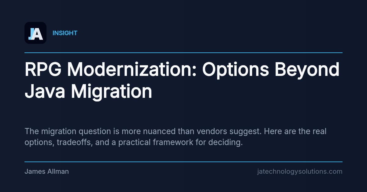 RPG Modernization: Options Beyond Java Migration share card