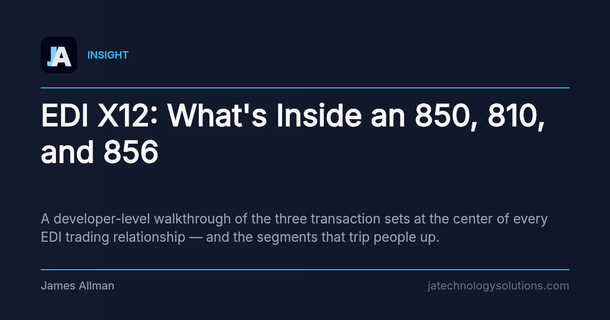 EDI X12: What's Inside an 850, 810, and 856 share card