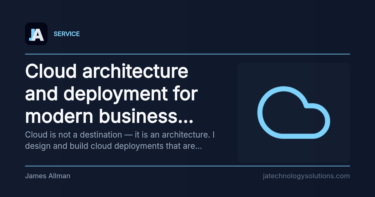 Cloud architecture and deployment for modern business systems share card