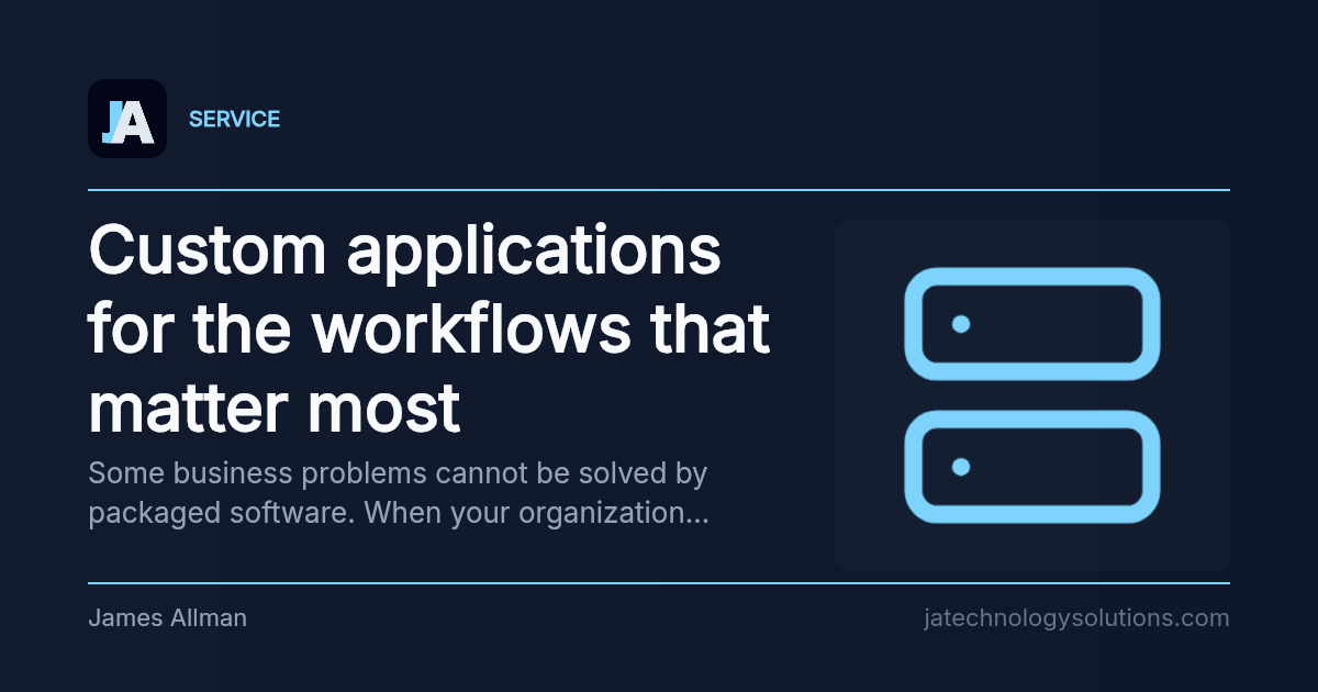 Custom applications for the workflows that matter most share card