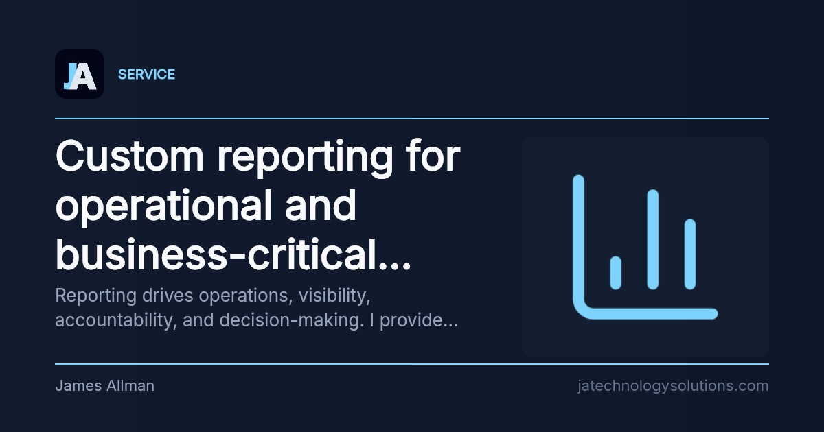 Custom reporting for operational and business-critical systems share card