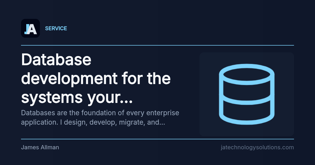 Database development for the systems your business depends on share card
