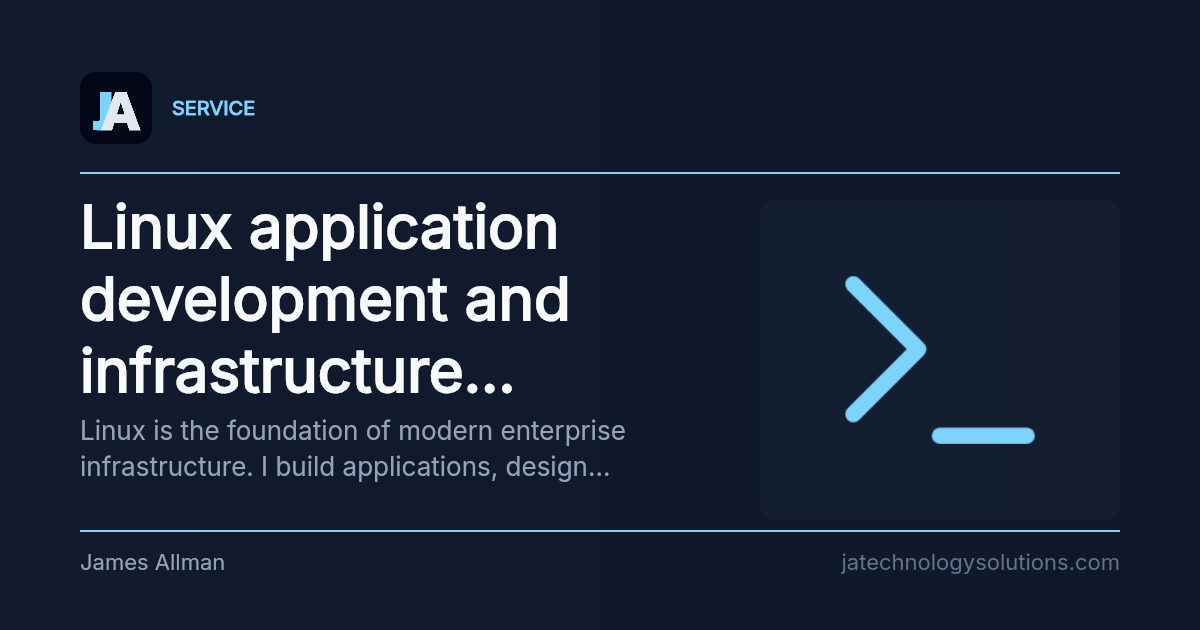 Linux application development and infrastructure architecture share card