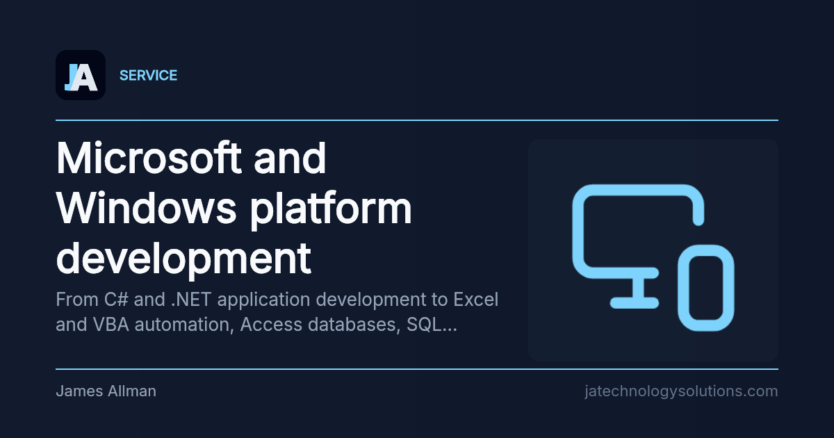 Microsoft and Windows platform development share card