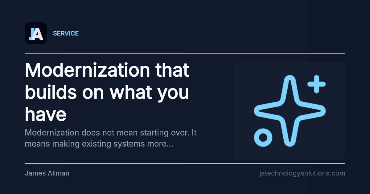 Modernization that builds on what you have share card