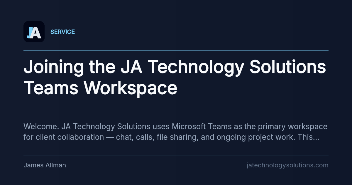 Joining the JA Technology Solutions Teams Workspace share card