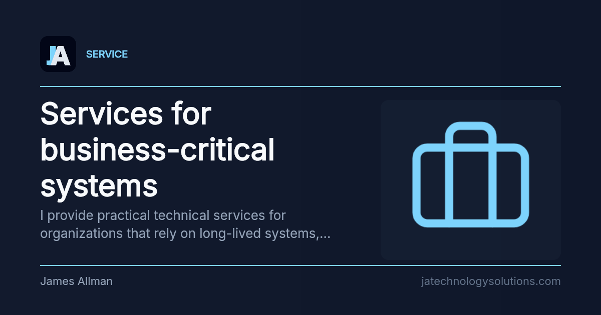 Services for business-critical systems share card