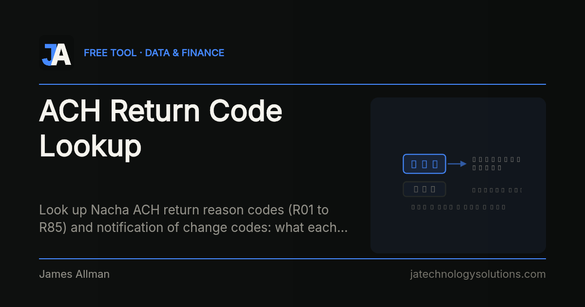 ACH Return Code Lookup share card