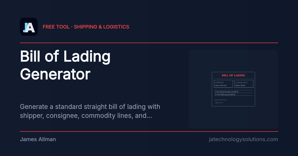 Bill of Lading Generator share card