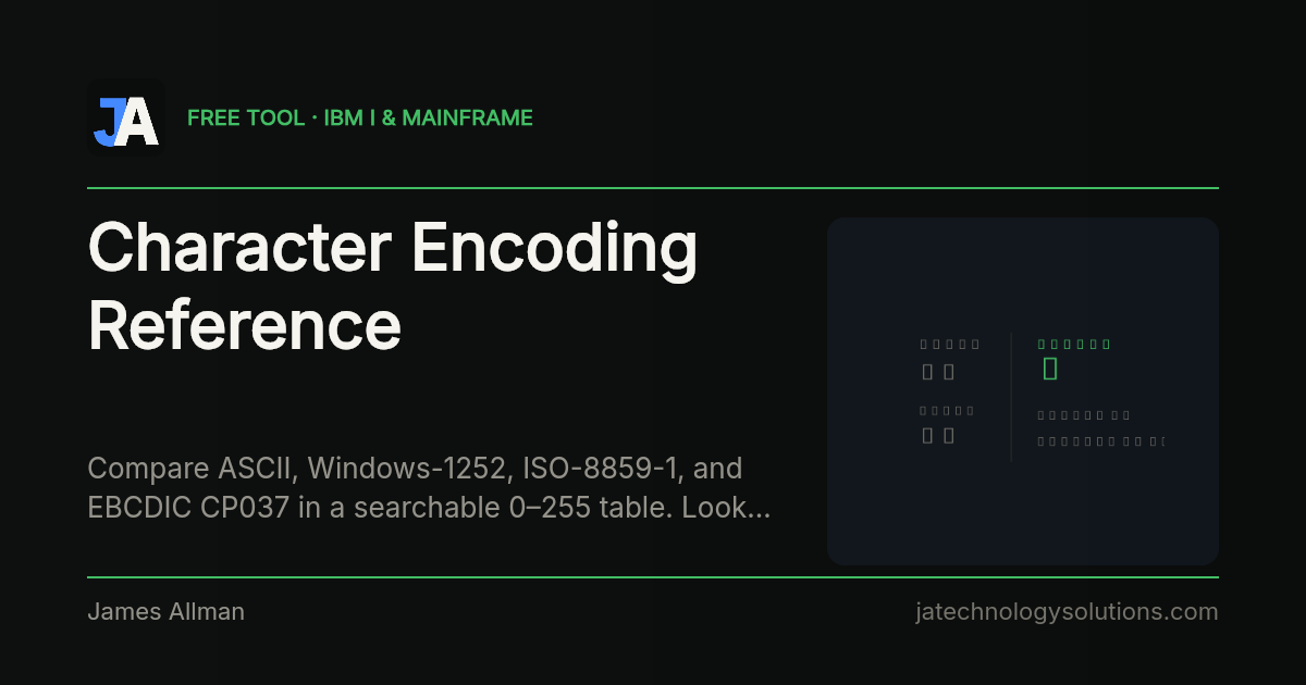 Character Encoding Reference share card