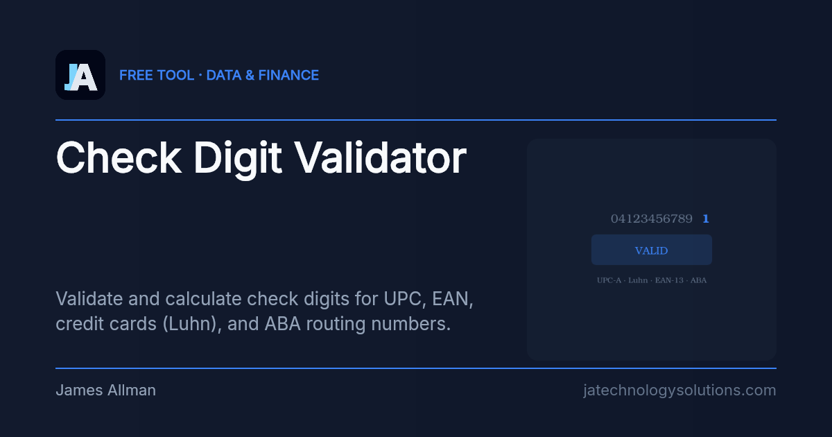 Check Digit Validator share card