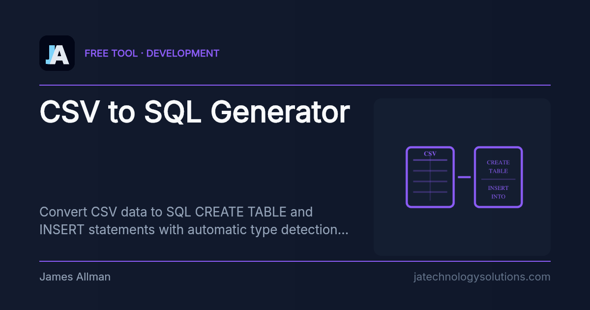 CSV to SQL Generator share card
