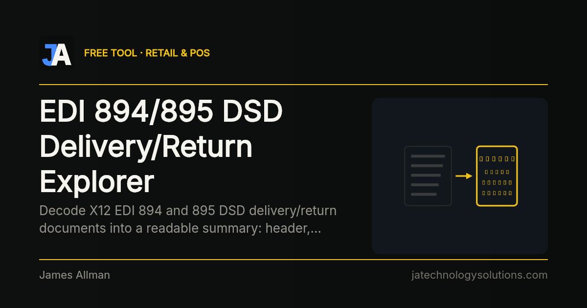 EDI 894/895 DSD Delivery/Return Explorer share card