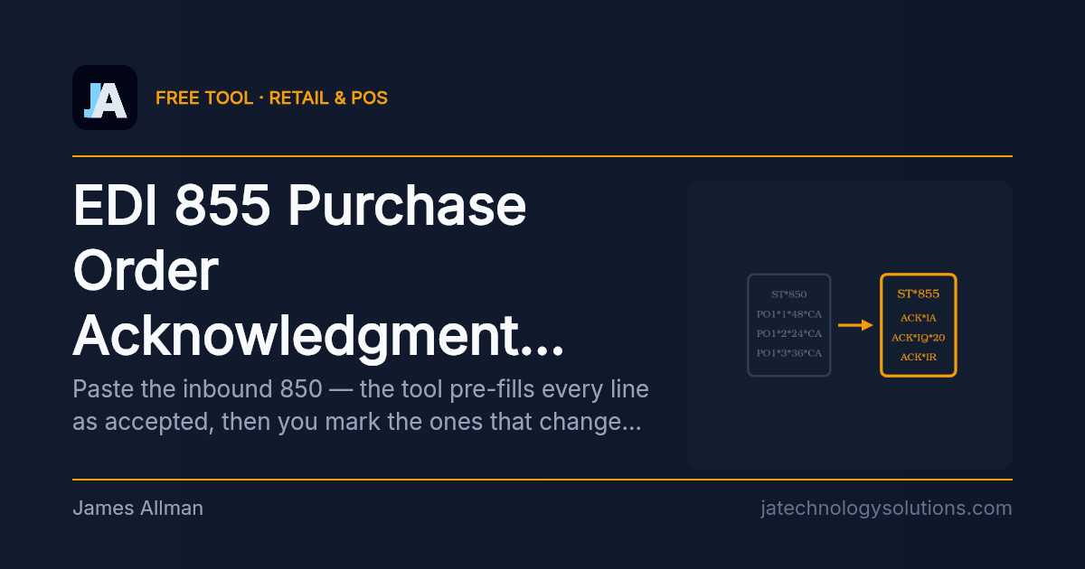 EDI 855 Purchase Order Acknowledgment Builder share card