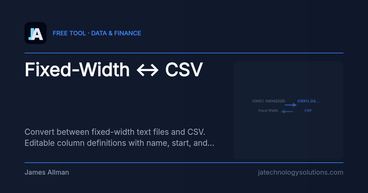 Fixed-Width ↔ CSV share card