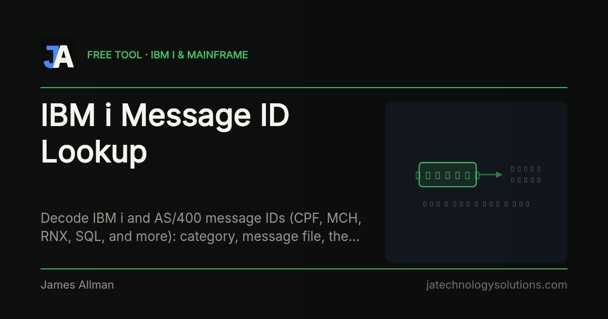 IBM i Message ID Lookup share card