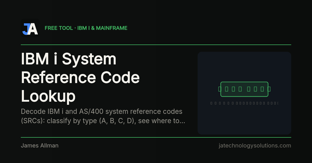 IBM i System Reference Code Lookup share card