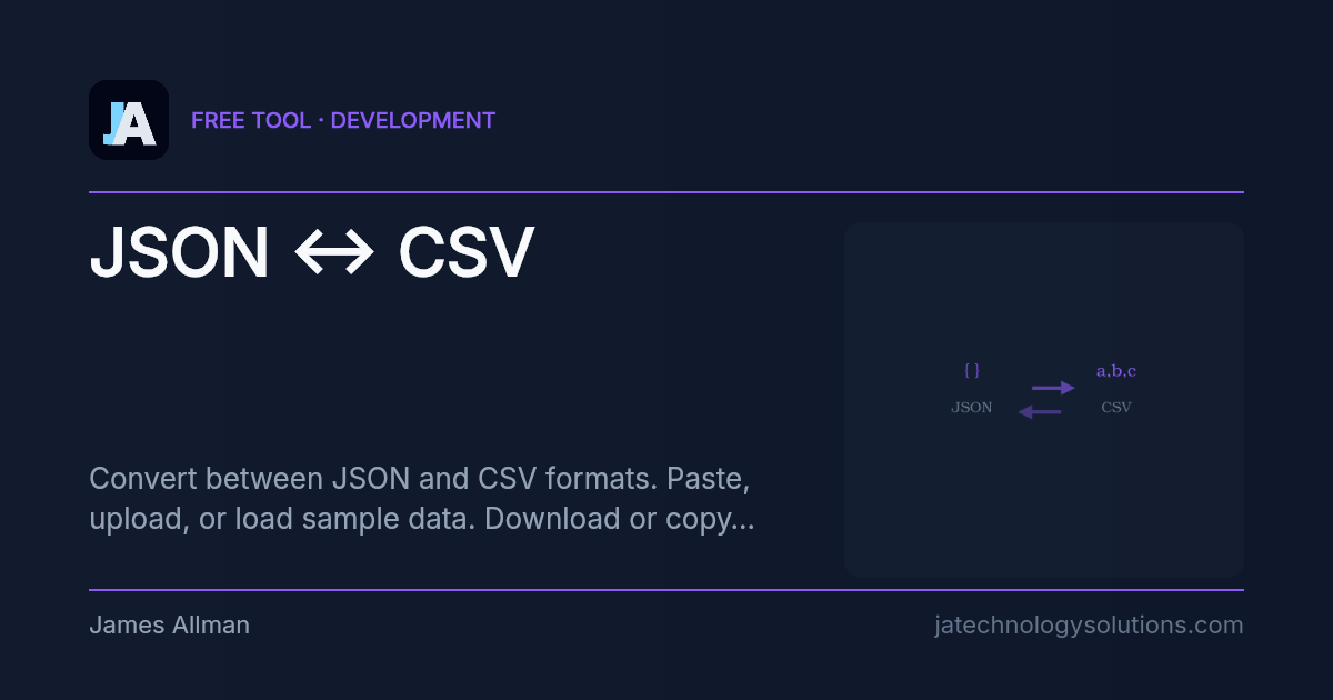 JSON ↔ CSV share card