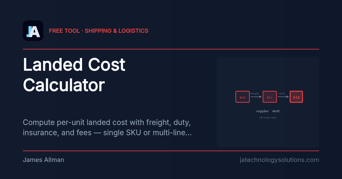 Landed Cost Calculator share card