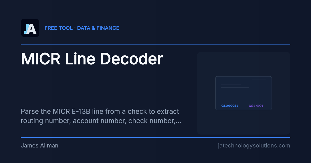 MICR Line Decoder share card