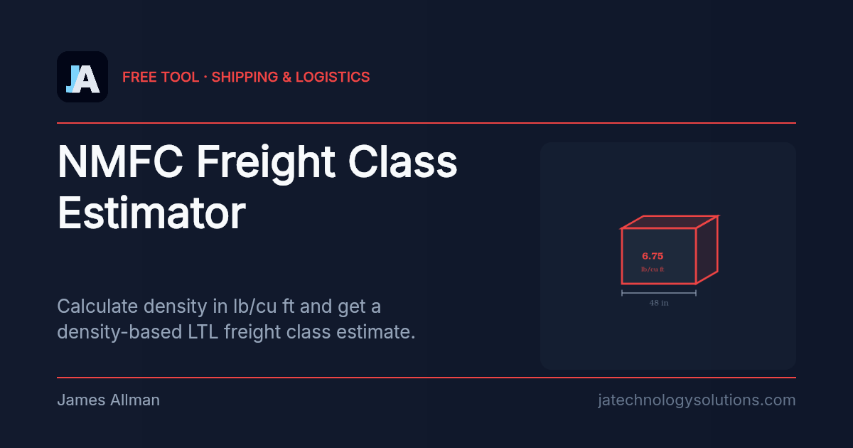 NMFC Freight Class Estimator share card