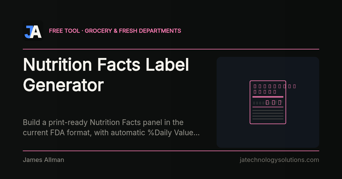 Nutrition Facts Label Generator share card