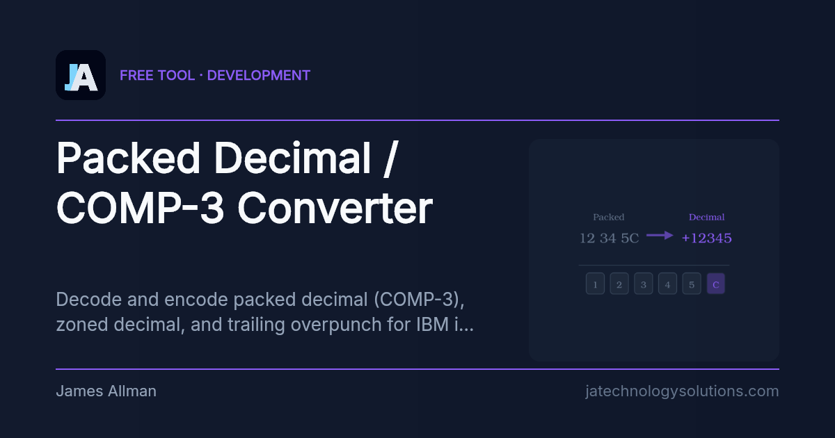 Packed Decimal / COMP-3 Converter share card
