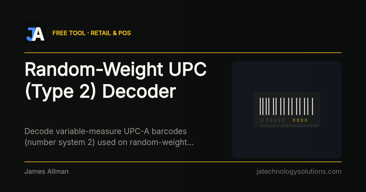 Random-Weight UPC (Type 2) Decoder share card