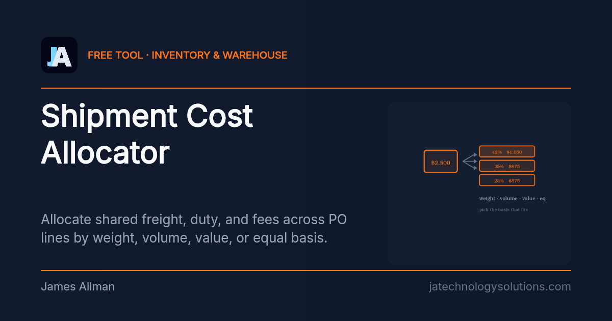 Shipment Cost Allocator share card