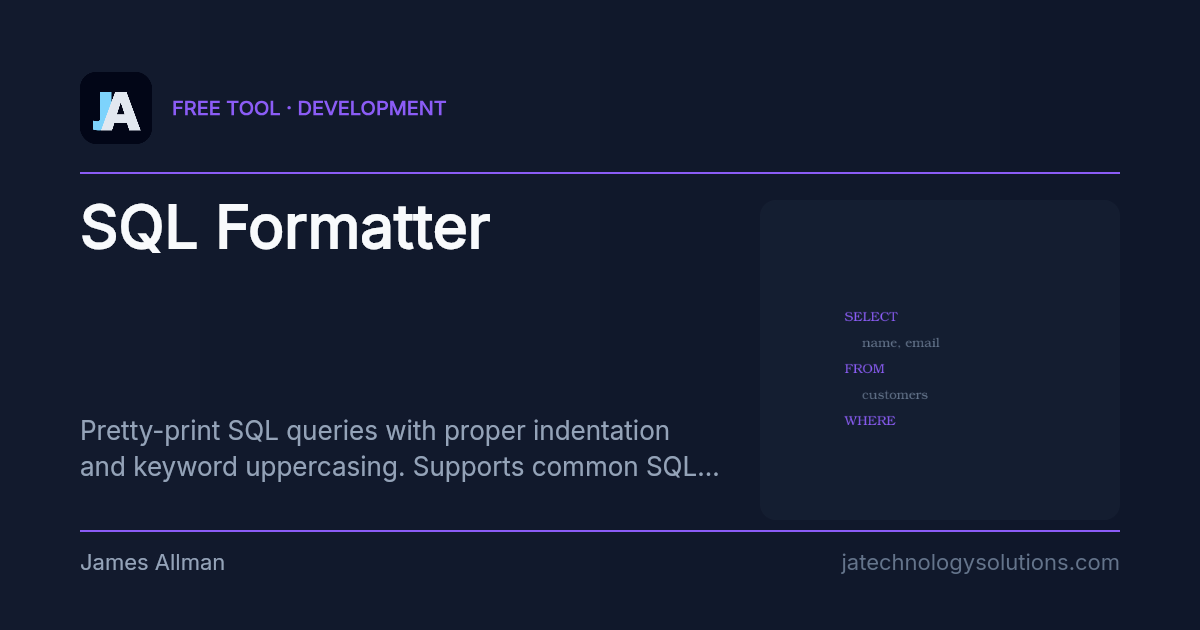 SQL Formatter share card