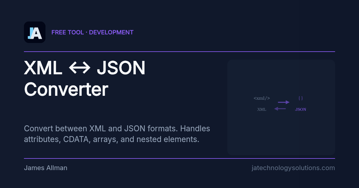 XML ↔ JSON Converter share card